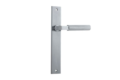 Iver Brunswick  Door Lever Rectangular Latch Pair, Passage Kit, Privacy Kit , Entrance Kit with High Security Lock - Brushed Chrome