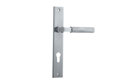 Iver Brunswick  Door Lever Rectangular Latch Pair, Passage Kit, Privacy Kit , Entrance Kit with High Security Lock - Brushed Chrome
