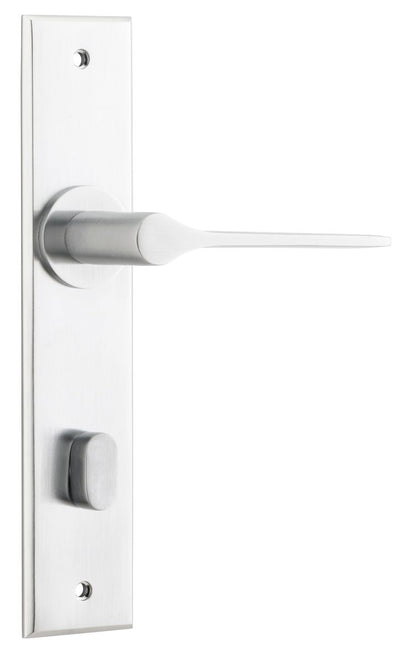Iver Como  Door Lever Chamfered Latch Pair, Passage Kit, Privacy Kit , Entrance Kit with High Security Lock -Brushed Chrome