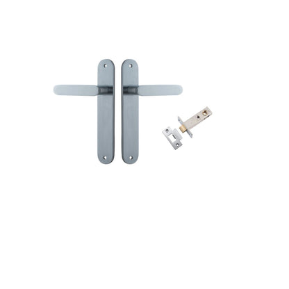 Iver Bronte Door Lever Oval Latch Pair, Passage Kit, Privacy Kit , Entrance Kit with High Security Lock - Brushed Chrome