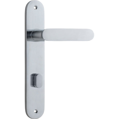 Iver Bronte Door Lever Oval Latch Pair, Passage Kit, Privacy Kit , Entrance Kit with High Security Lock - Brushed Chrome
