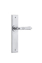 Iver Sarlat  Door Lever Chamfered Latch Pair, Passage Kit, Privacy Kit , Entrance Kit with High Security Lock -Brushed Chrome