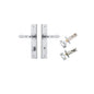 Iver Sarlat  Door Lever Chamfered Latch Pair, Passage Kit, Privacy Kit , Entrance Kit with High Security Lock -Brushed Chrome