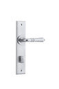 Iver Sarlat  Door Lever Chamfered Latch Pair, Passage Kit, Privacy Kit , Entrance Kit with High Security Lock -Brushed Chrome
