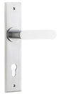 Iver Bronte Door Lever Chamfered Latch Pair, Passage Kit, Privacy Kit , Entrance Kit with High Security Lock - Brushed Chrome