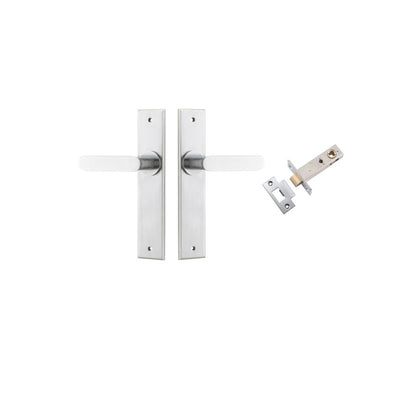 Iver Bronte Door Lever Chamfered Latch Pair, Passage Kit, Privacy Kit , Entrance Kit with High Security Lock - Brushed Chrome