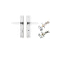 Iver Bronte Door Lever Chamfered Latch Pair, Passage Kit, Privacy Kit , Entrance Kit with High Security Lock - Brushed Chrome