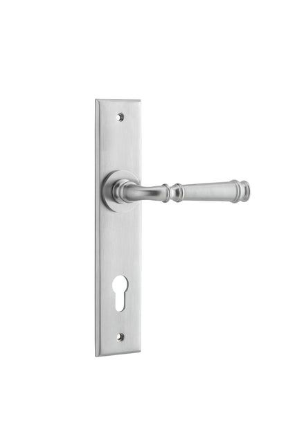 Iver Verona Door Lever Chamfered Latch Pair, Passage Kit, Privacy Kit , Entrance Kit with High Security Lock -Brushed Chrome