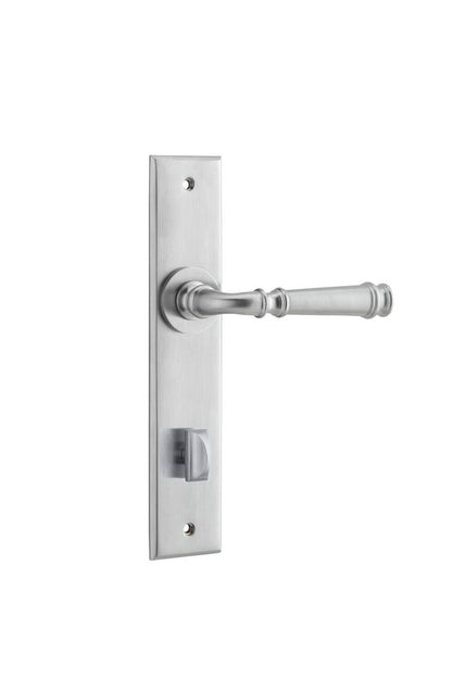 Iver Verona Door Lever Chamfered Latch Pair, Passage Kit, Privacy Kit , Entrance Kit with High Security Lock -Brushed Chrome