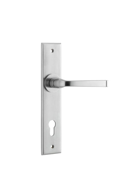 Iver Annecy Door Lever Chamfered Latch Pair, Passage Kit, Privacy Kit , Entrance Kit with High Security Lock -Brushed Chrome