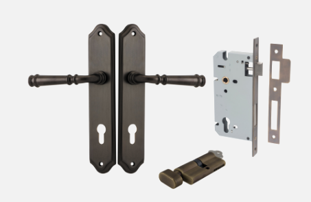 Iver Verona Door Lever 10718 Shouldered Backplate Signature Brass - Passage ,Privacy & Entrance