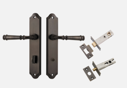 Iver Verona Door Lever 10718 Shouldered Backplate Signature Brass - Passage ,Privacy & Entrance