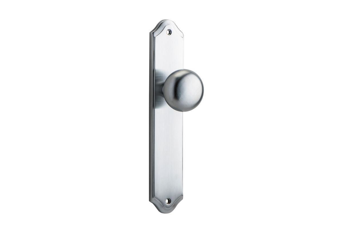 Iver Cambridge Door Knob Shouldered Latch Pair, Passage Kit, Privacy Kit , Entrance Kit with High Security Lock -Brushed Chrome
