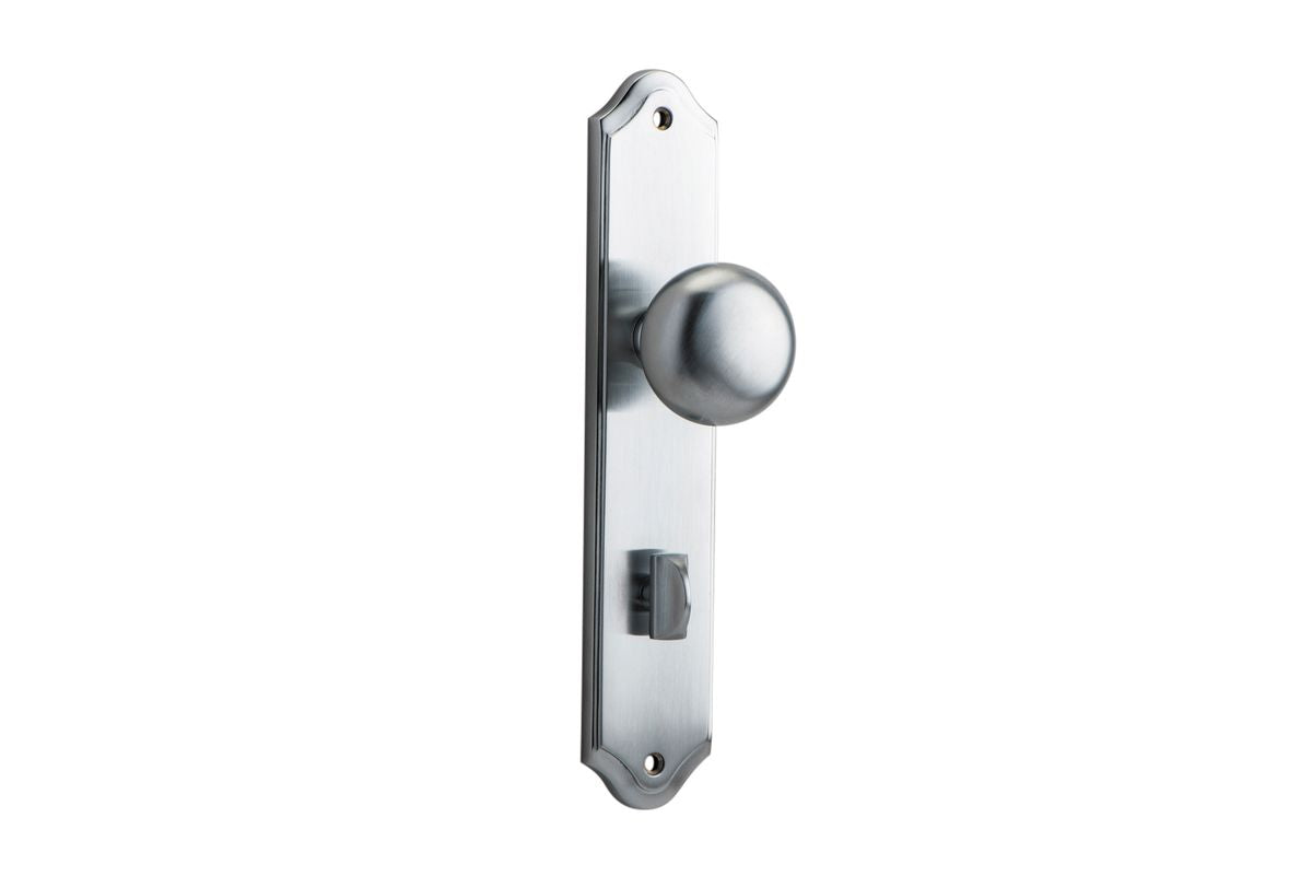 Iver Cambridge Door Knob Shouldered Latch Pair, Passage Kit, Privacy Kit , Entrance Kit with High Security Lock -Brushed Chrome