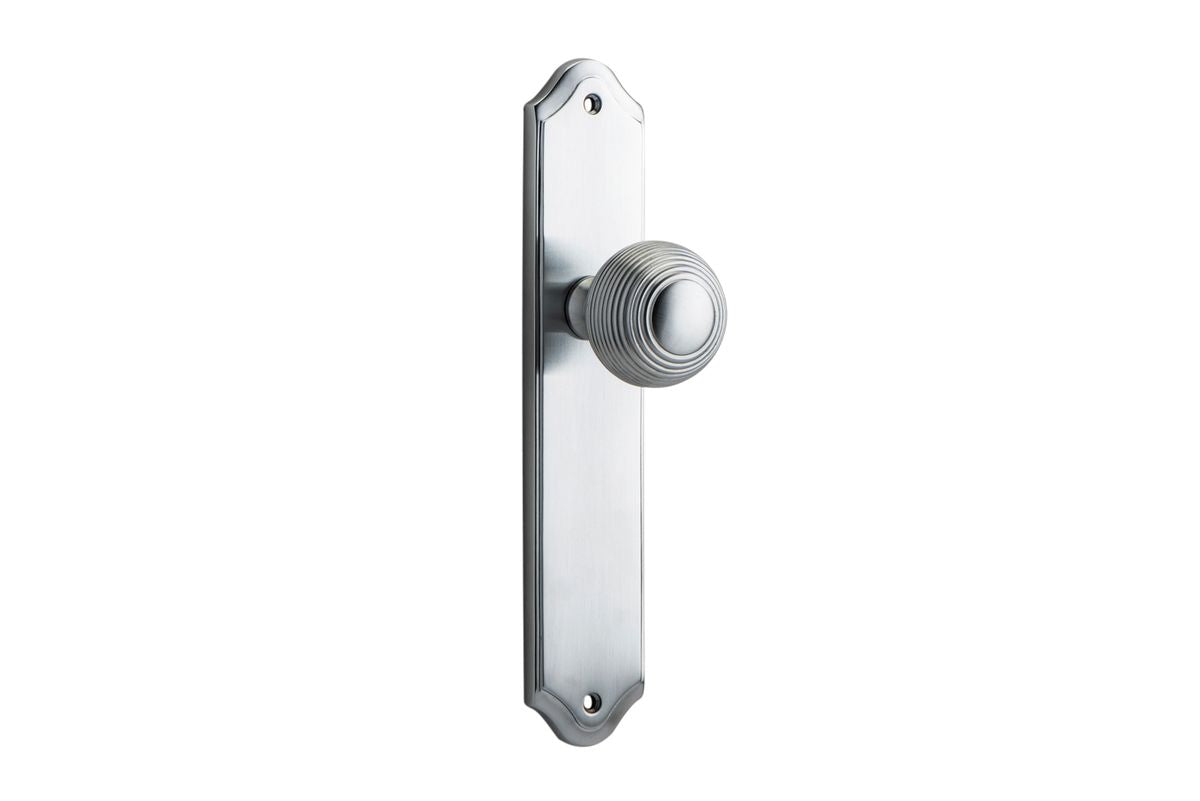 Iver Guildford Door Knob Shouldered Latch Pair, Passage Kit, Privacy Kit , Entrance Kit with High Security Lock -Brushed Chrome