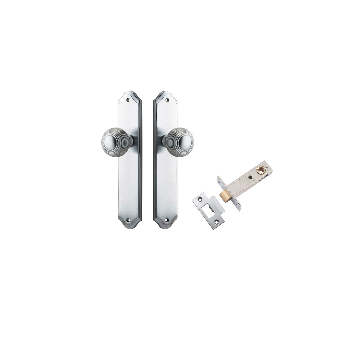 Iver Guildford Door Knob Shouldered Latch Pair, Passage Kit, Privacy Kit , Entrance Kit with High Security Lock -Brushed Chrome