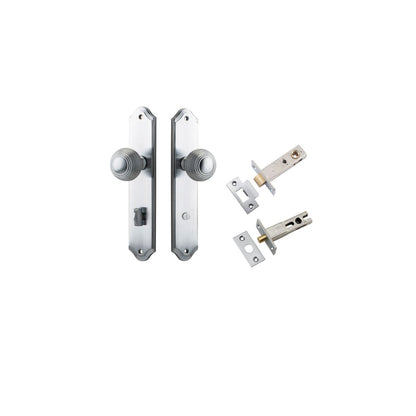 Iver Guildford Door Knob Shouldered Latch Pair, Passage Kit, Privacy Kit , Entrance Kit with High Security Lock -Brushed Chrome