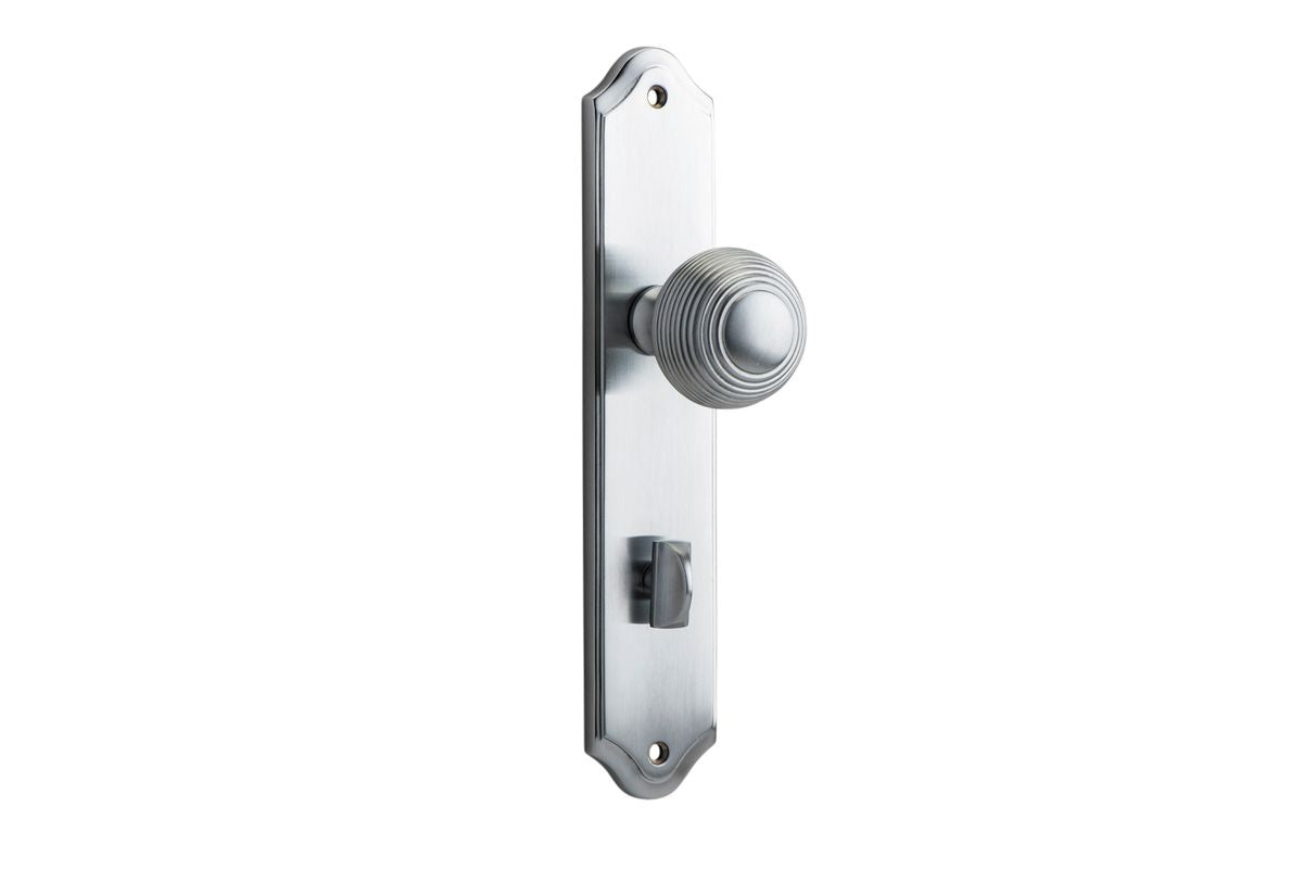 Iver Guildford Door Knob Shouldered Latch Pair, Passage Kit, Privacy Kit , Entrance Kit with High Security Lock -Brushed Chrome