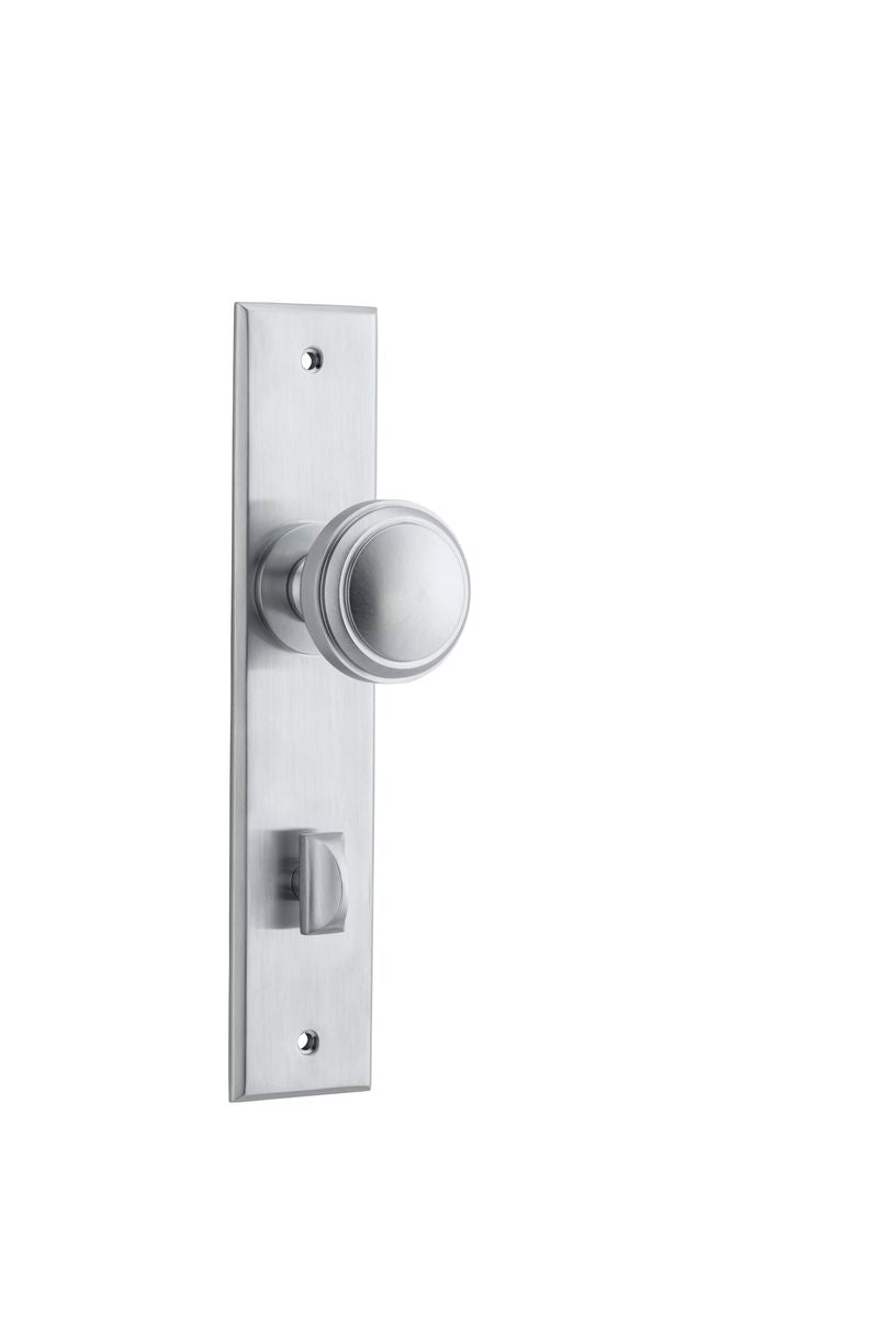 Iver Paddington  Door Knob Chamfered Latch Pair, Passage Kit, Privacy Kit , Entrance Kit with High Security Lock -Brushed Chrome