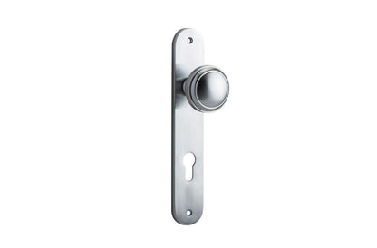 Iver Paddington  Door Knob Oval Latch Pair, Passage Kit, Privacy Kit , Entrance Kit with High Security Lock - Brushed Chrome