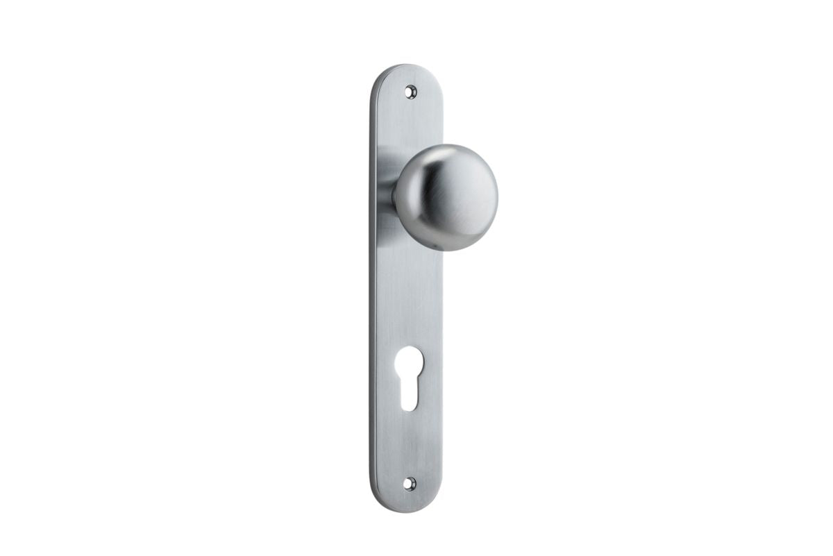 Iver Cambridge Door Knob Oval Concealed Fix Pair, Passage Kit, Privacy Kit , Entrance Kit with High Security Lock - Brushed Chrome