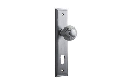Iver Guildford Door Knob Stepped Latch Pair, Passage Kit, Privacy Kit , Entrance Kit with High Security Lock - Brushed Chrome