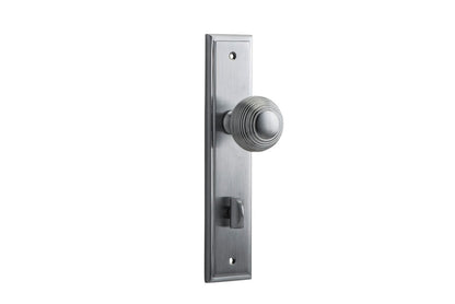 Iver Guildford Door Knob Stepped Latch Pair, Passage Kit, Privacy Kit , Entrance Kit with High Security Lock - Brushed Chrome