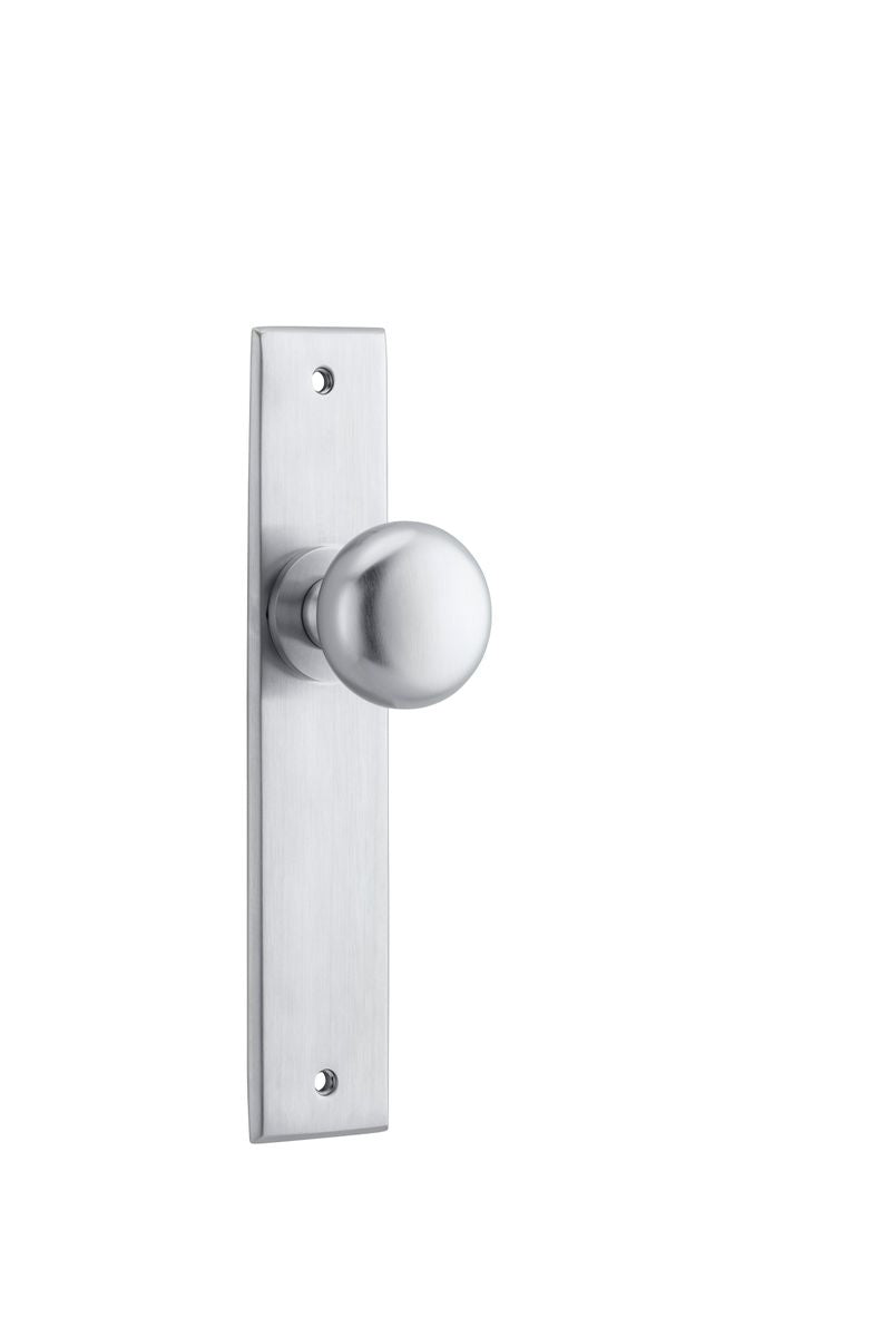 Iver Cambridge Door Knob Chamfered  Concealed Fix Pair Passage Kit, Privacy Kit , Entrance Kit with High Security Lock -Brushed Chrome