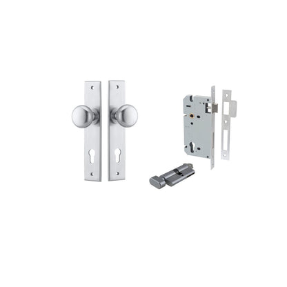 Iver Cambridge Door Knob Chamfered  Concealed Fix Pair Passage Kit, Privacy Kit , Entrance Kit with High Security Lock -Brushed Chrome