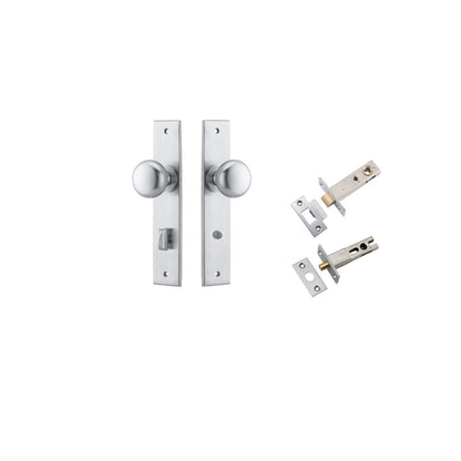 Iver Cambridge Door Knob Chamfered  Concealed Fix Pair Passage Kit, Privacy Kit , Entrance Kit with High Security Lock -Brushed Chrome
