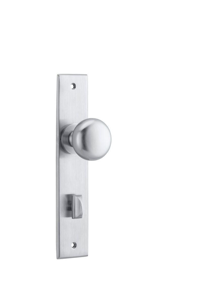 Iver Cambridge Door Knob Chamfered  Concealed Fix Pair Passage Kit, Privacy Kit , Entrance Kit with High Security Lock -Brushed Chrome