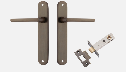 Iver Baltimore Door Lever 10726 Oval Backplate Signature Brass - Passage ,Privacy & Entrance
