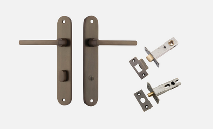 Iver Baltimore Door Lever 10726 Oval Backplate Signature Brass - Passage ,Privacy & Entrance