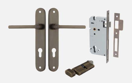 Iver Baltimore Door Lever 10726 Oval Backplate Signature Brass - Passage ,Privacy & Entrance