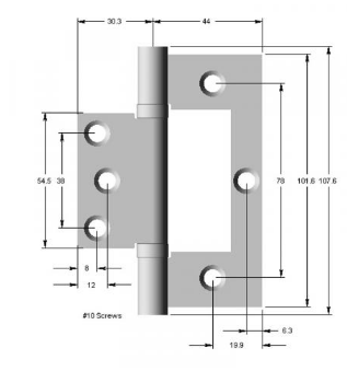 Lohala Hinge Stainless Steel 304 ,2BB Fast Fix 100mm x 2.5mm - Alum Fix & Wood Fix
