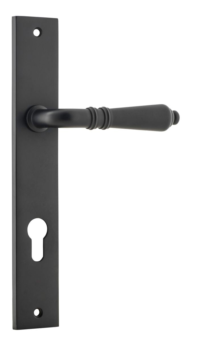 Iver Sarlat  Door Lever Rectangular Latch Pair, Passage Kit, Privacy Kit , Entrance Kit with High Security Lock -Matt Black