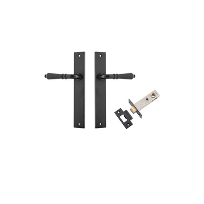 Iver Sarlat  Door Lever Rectangular Latch Pair, Passage Kit, Privacy Kit , Entrance Kit with High Security Lock -Matt Black