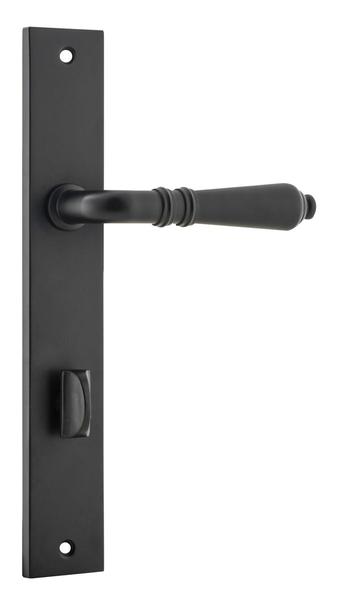 Iver Sarlat  Door Lever Rectangular Latch Pair, Passage Kit, Privacy Kit , Entrance Kit with High Security Lock -Matt Black