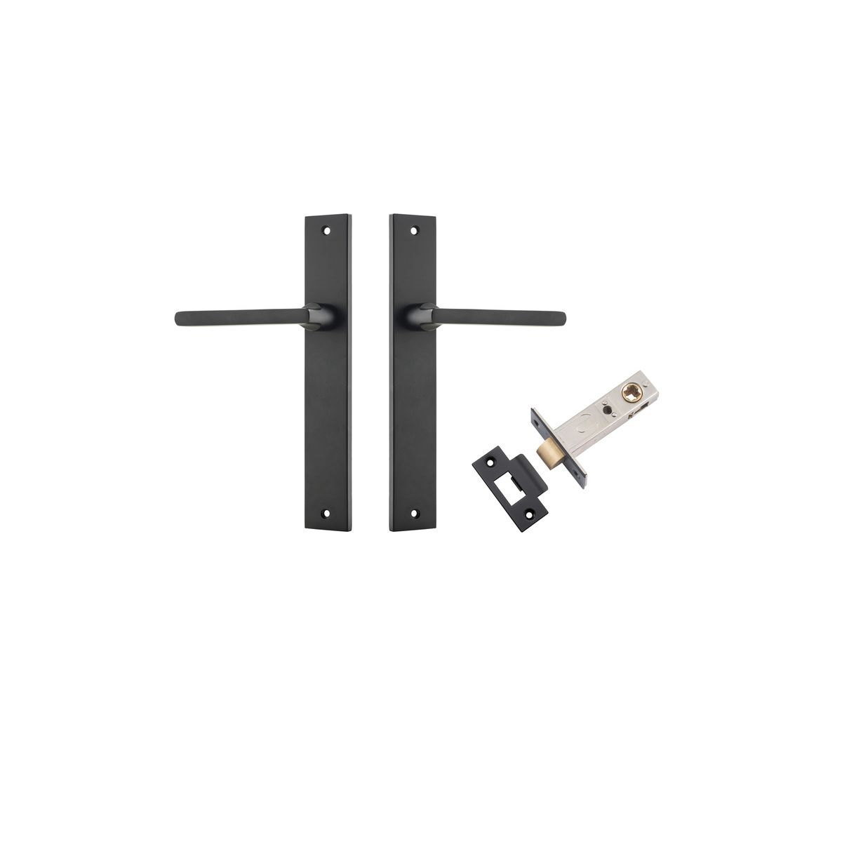 Iver Baltimore Door Knob Rectangular Latch Pair, Passage Kit, Privacy Kit , Entrance Kit with High Security Lock -Matt Black