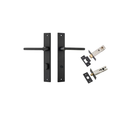 Iver Baltimore Door Knob Rectangular Latch Pair, Passage Kit, Privacy Kit , Entrance Kit with High Security Lock -Matt Black