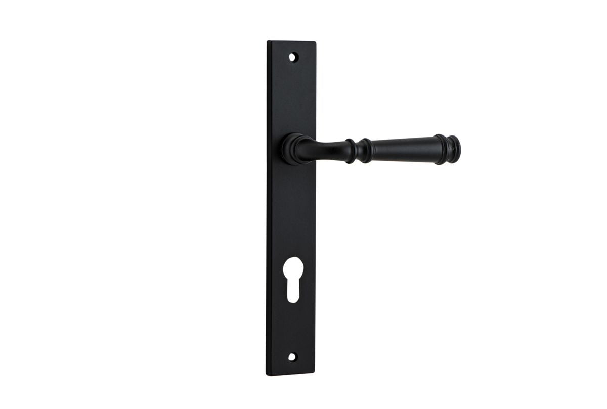 Iver Verona Door Lever Rectangular Latch Pair, Passage Kit, Privacy Kit , Entrance Kit with High Security Lock -Matt Black