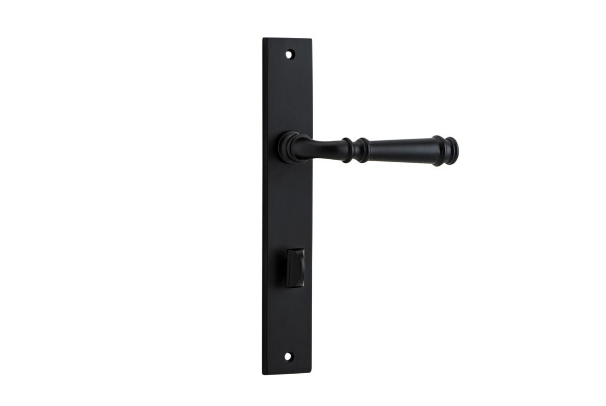 Iver Verona Door Lever Rectangular Latch Pair, Passage Kit, Privacy Kit , Entrance Kit with High Security Lock -Matt Black