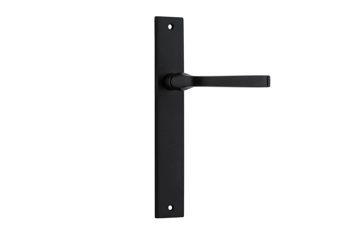 Iver Annecy Door Lever Rectangular Latch Pair, Passage Kit, Privacy Kit , Entrance Kit with High Security Lock - Matt Black