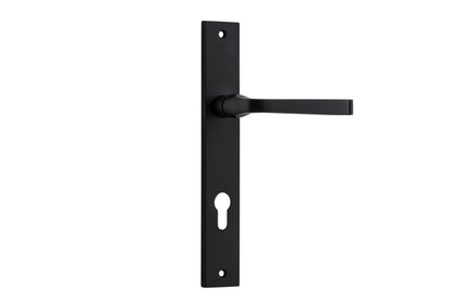Iver Annecy Door Lever Rectangular Latch Pair, Passage Kit, Privacy Kit , Entrance Kit with High Security Lock - Matt Black