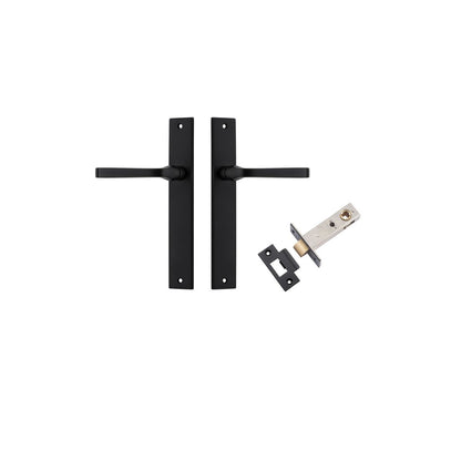 Iver Annecy Door Lever Rectangular Latch Pair, Passage Kit, Privacy Kit , Entrance Kit with High Security Lock - Matt Black