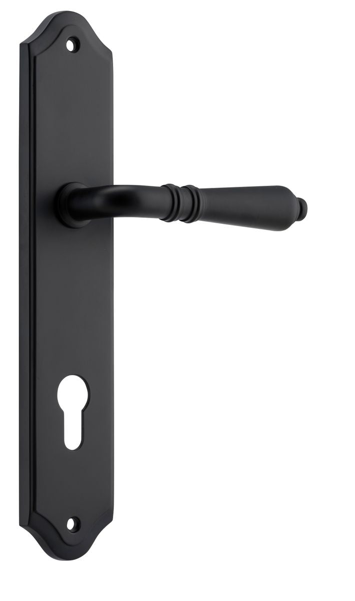 Iver Sarlat  Door Lever Oval Latch Pair, Passage Kit, Privacy Kit , Entrance Kit with High Security Lock - Matt Black