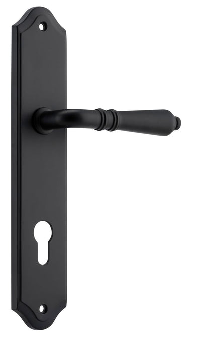 Iver Sarlat  Door Lever Oval Latch Pair, Passage Kit, Privacy Kit , Entrance Kit with High Security Lock - Matt Black