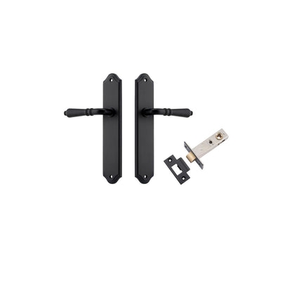 Iver Sarlat  Door Lever Oval Latch Pair, Passage Kit, Privacy Kit , Entrance Kit with High Security Lock - Matt Black