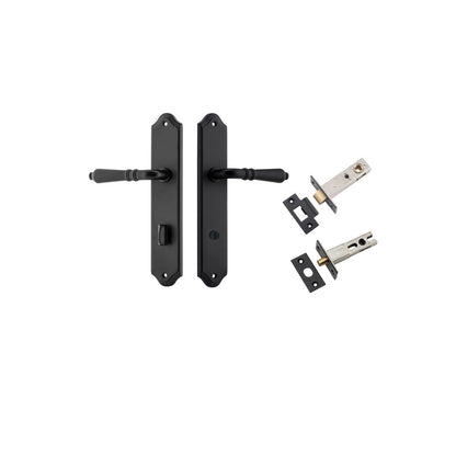 Iver Sarlat  Door Lever Oval Latch Pair, Passage Kit, Privacy Kit , Entrance Kit with High Security Lock - Matt Black