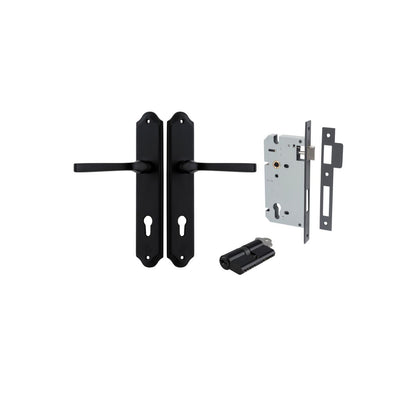 Iver Annecy Door Lever Shouldered Latch Pair, Passage Kit, Privacy Kit , Entrance Kit with High Security Lock -Matt Black